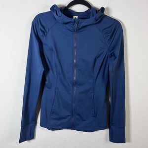 Yogalicious Lux Blue Womens Full Zip Athletic Jacket Size Small